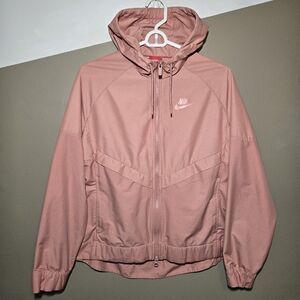 Nike Jacket Womens Stardust Pink Windrunner Hooded Full Zip 856037-644 Medium